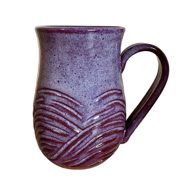 Hand-Carved Waves Mug in Purple Haze